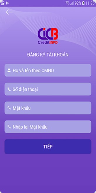 Đăng ký tài khoản CIC Connect