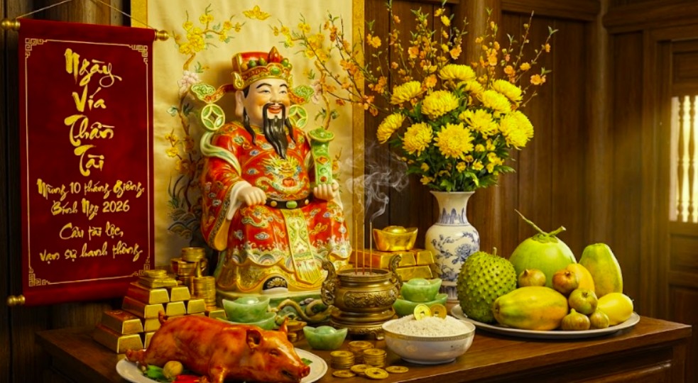 Chuẩn bị lễ cũng cho ngày vía thần tài (Nguồn : Internet)