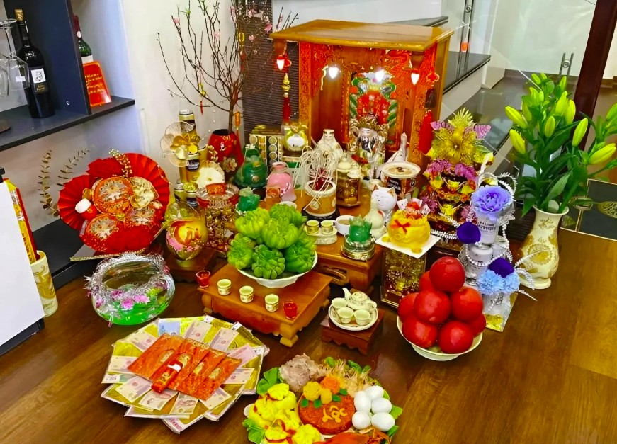Mâm cũng ngày vía thần tài (Nguồn : Internet)
