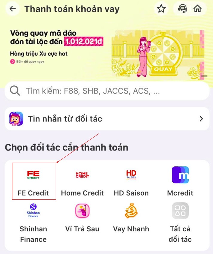 Tìm và chọn công ty tài chính FE Credit (Nguồn : Internet)