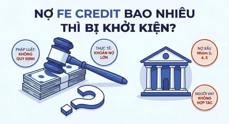 Cập nhật nợ bao nhiêu thì bị FE Credit khởi kiện